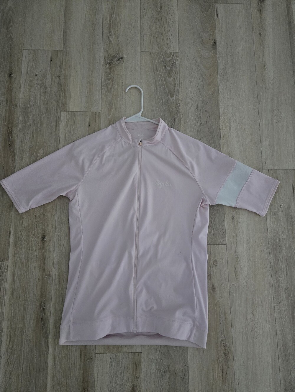 Light Pink Cycling Jersey with White Sleeve Panel Rapha